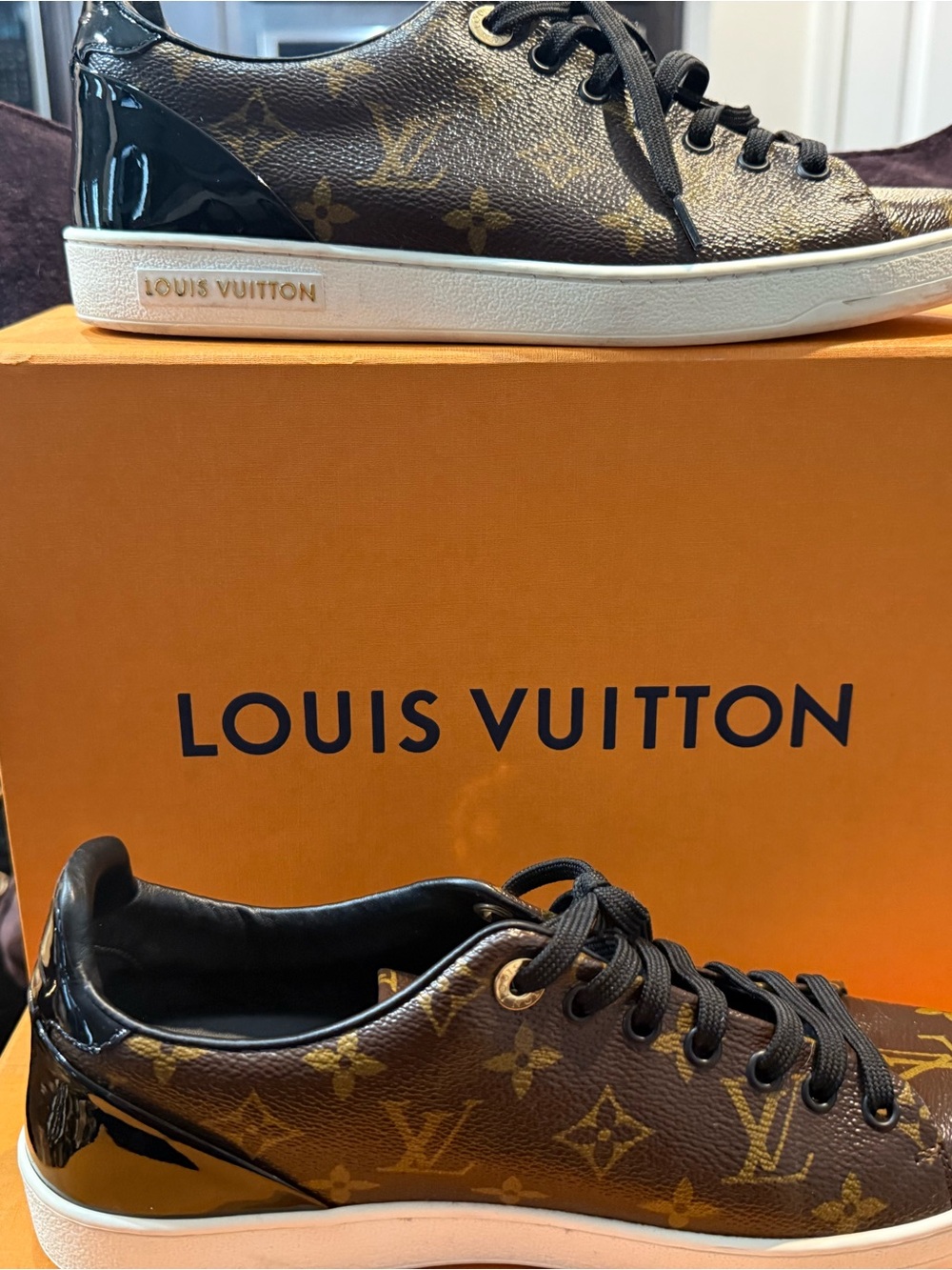 Women’s Louis Vuitton Brown Monogram Leather Sneakers authentic - Picture 6 of 8
